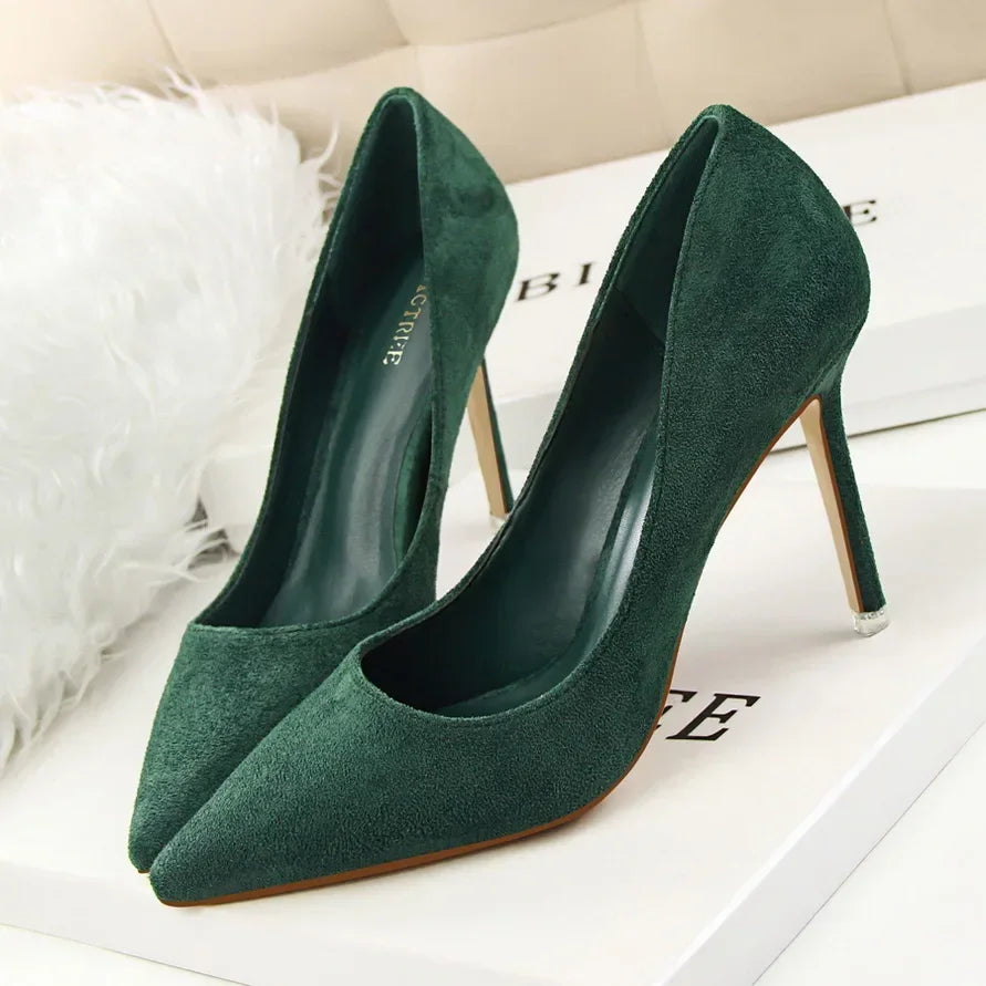 Sapatos de Salto Alto Femininos Elegantes em Lã Laranja Roxo para Festa de Banquete à Noite, Scarpin Clássico em Burgundy, 9cm de Salto Alto, Tamanho Plus