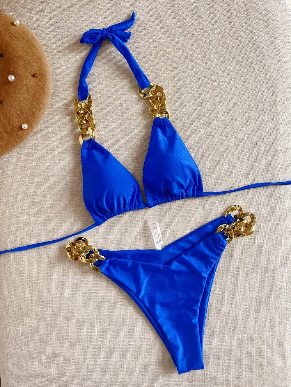 Biquíni sexy push up em 2025, micro corrente, verão, tecido macio, entrada de luxo, maiô feminino de duas peças, traje de banho para praia.