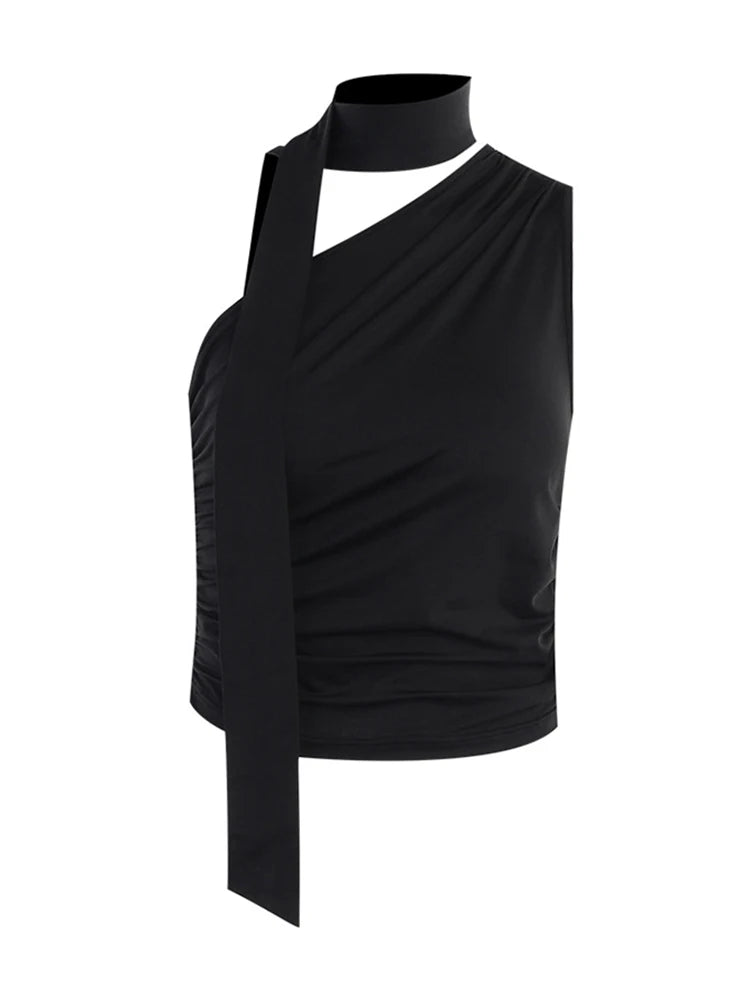 Top Crop Sem Costas Sexy Off Shoulder Halter para Mulheres, Vintage, Sem Mangas, Roupas Y2K para Clubes, Casual Feminino Verão 2024