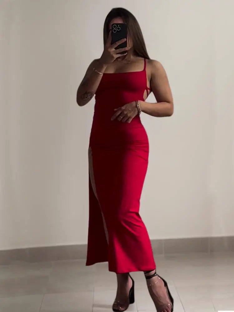 Vestido explosivo novo de verão 2024, com alça halter, bolsa Spice Girl, vestido justo ao corpo