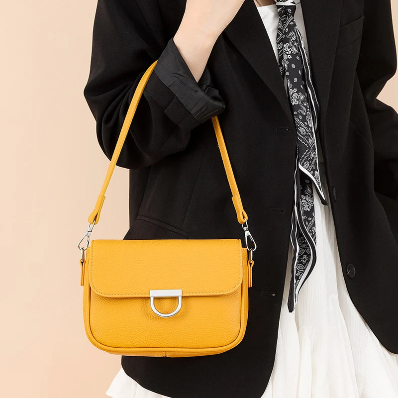 100% Genuine Leather Handbag 2025 Fashion Solid Color Female Shoulder Crossbody Bag Women bags Designer Cowhide Ladies Tote Bags