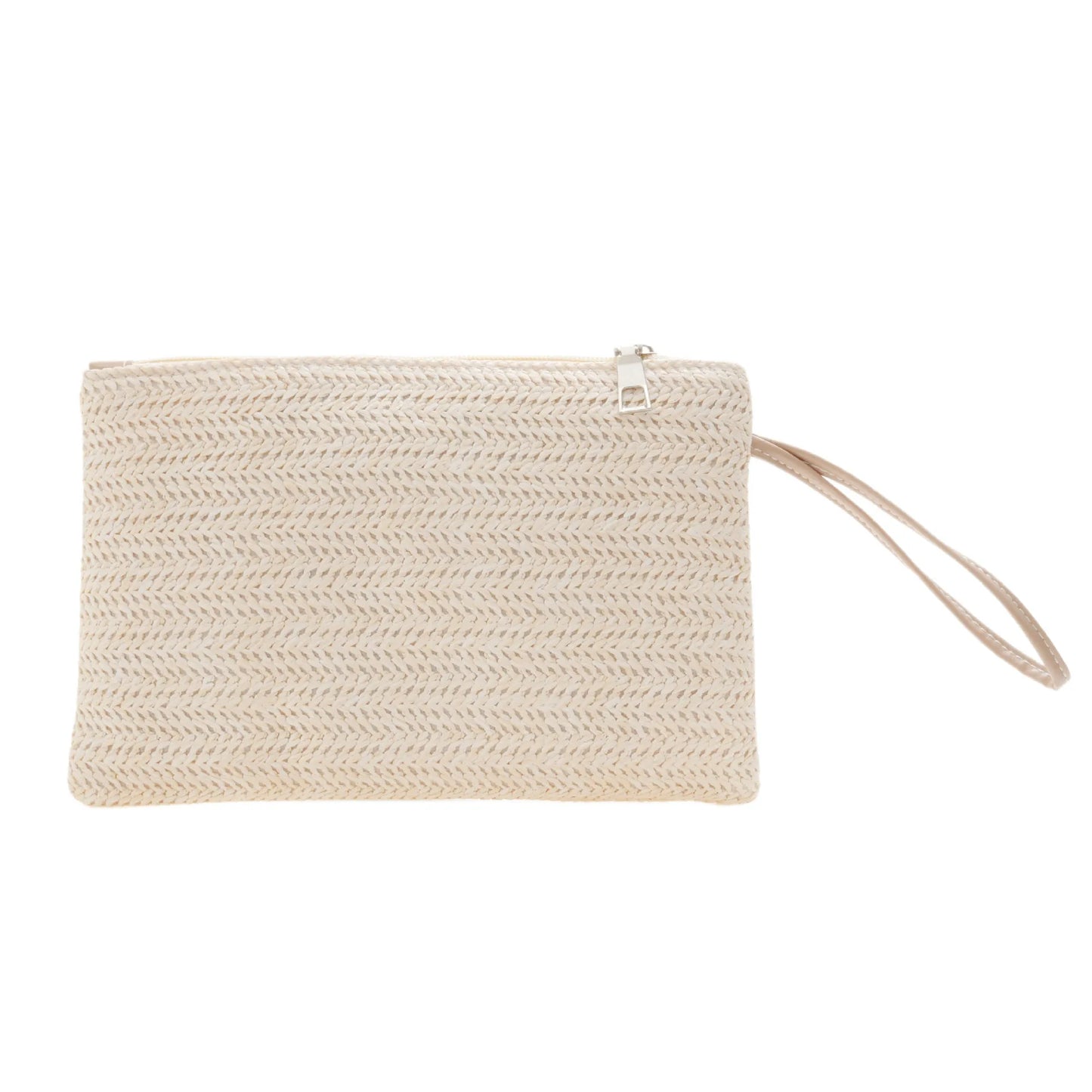 Weaving Bag Fashion Ladies Wristlet Clutch Women Daily Money Phone Clutch Solid Straw Woven Coin Purse Beach Wallet Card Holder
