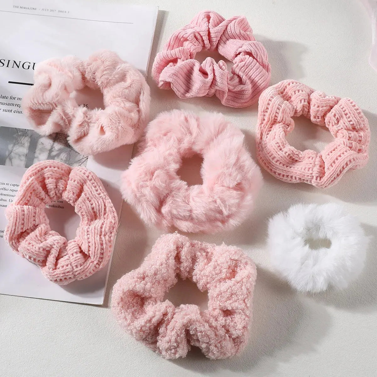 Conjunto de 7/21 peças de presilhas de cabelo para mulheres - Conjunto de elásticos de cabelo macios sólidos para meninas, suportes de coque, bandas de borracha, amarras de cabelo, acessórios para cabelo