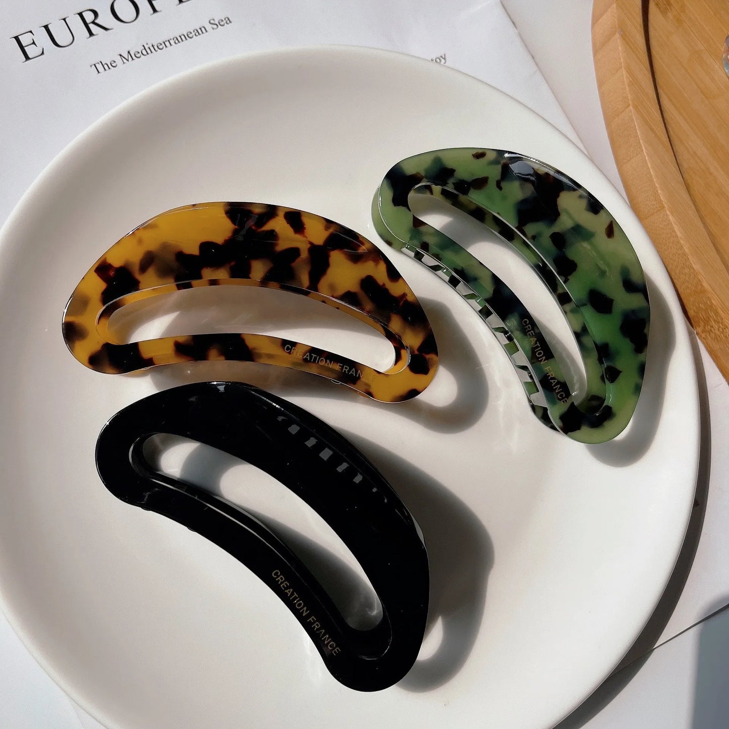 Garras de cabelo de moda feminina, estilo coreano, feitas de acetato com estampa de leopardo. Grande grampo para cabelo, acessórios de moda para meninas, presentes.
