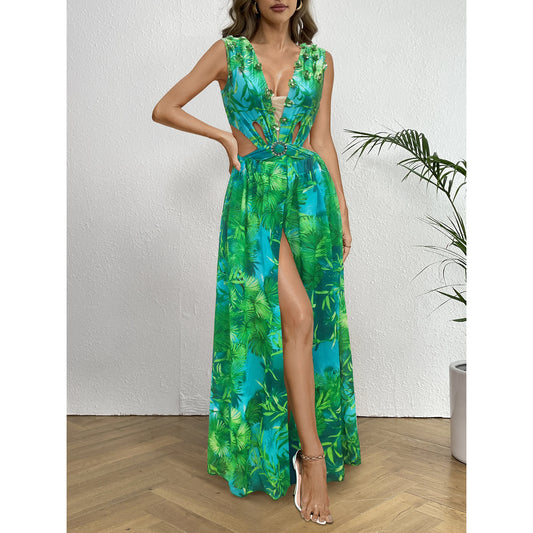 Maiô Elegante 2024 para Mulheres com Saia, Alto da Cintura, Roupas de Banho com Saia, Vestido Estampado Fashion, Praia
