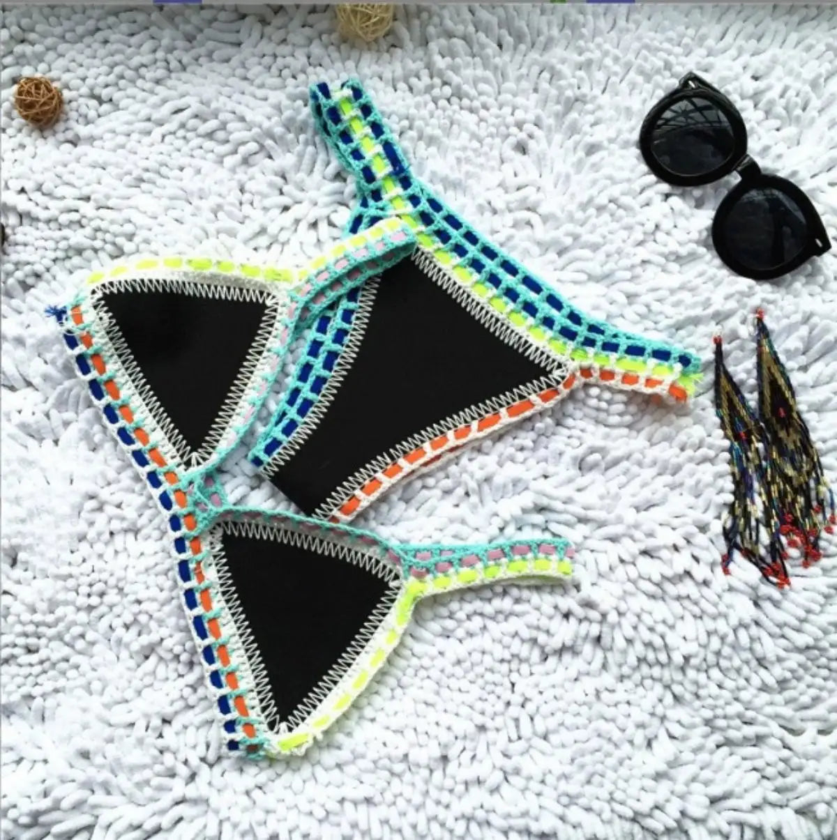 Biquíni de Crochê Rosa 2025 Moda Praia Sexy para Mulheres Conjunto de Biquíni Micro Biquíni com Top Bandeau Roupas de Praia Biquíni Brasileiro