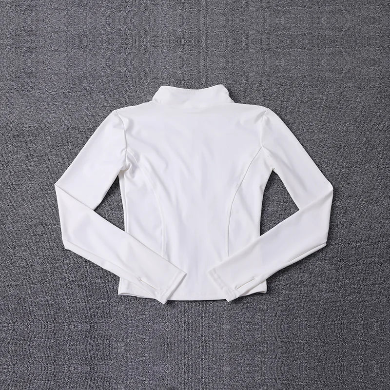 Jaqueta Esportiva Feminina de Manga Longa, Camisa de Treino, Casaco para Academia, Roupas de Yoga, Roupas Esportivas