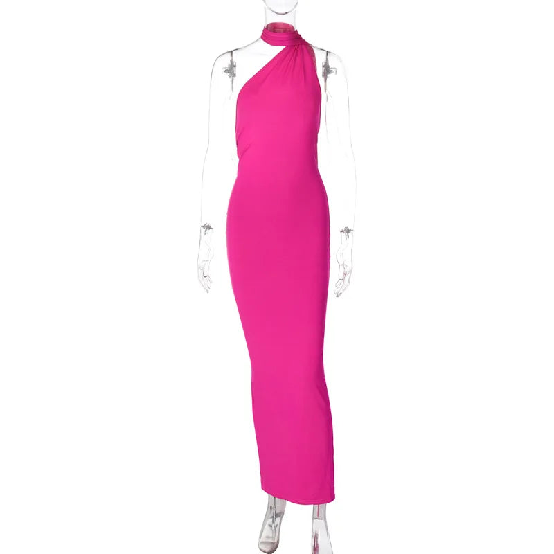 Vestido Longo de Cocktail Elegante Feminino para Festa, Costas Nuas, Abertura Costas, Com Pregas, Justo, Formal para Convidadas de Casamento