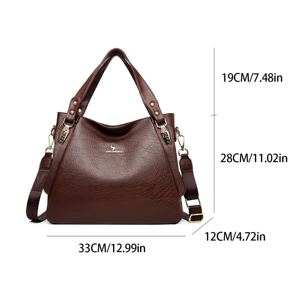 Genuine Brand Soft Leather Top-handle Bags Female Handbags Women Shoulder Crossbody Tote Messanger Bag Large Capacity Sac A Main