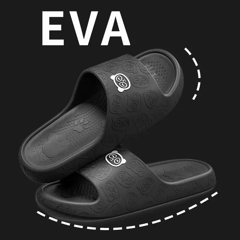 Chinelo de Plataforma Chunky com Solado Macio Eva para Mulheres 2024 Verão, Sandálias de Praia com Solado Grosso, Chinelos de Couro Antiderrapantes para Uso Externo