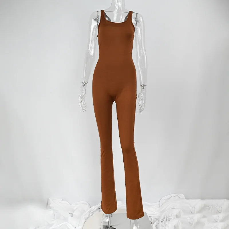 Macaquinhos Sexy para Mulheres Verão Novos Sem Manga Corte a Vácuo Bodycon Costas Descobertas Moda Casual Streetwear Estilo Esportivo
