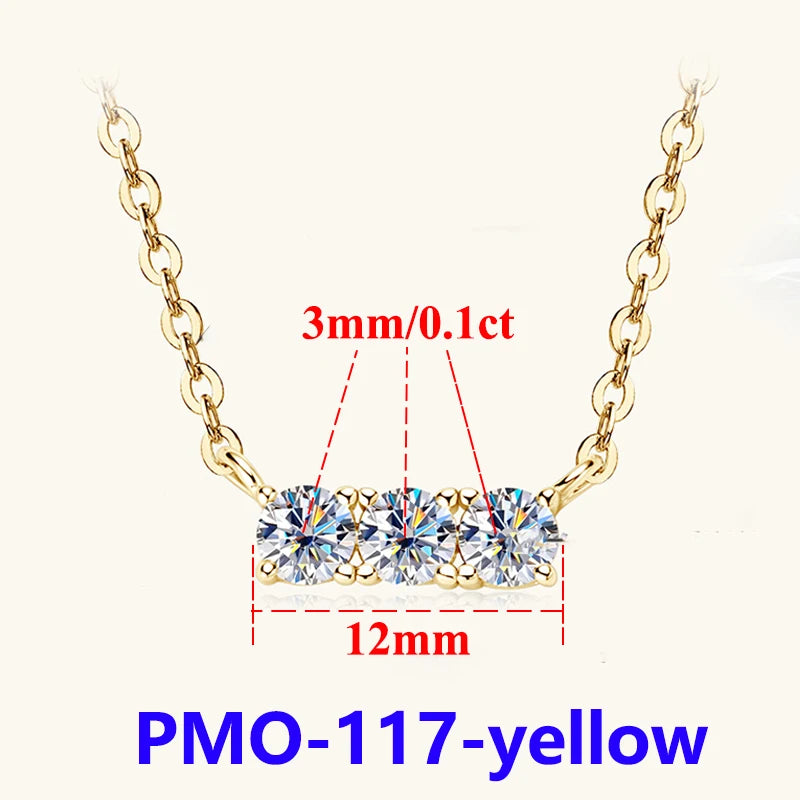 Colar de Mulher D Color com Pendente em Moissanite, Prata s925, Amarelo, Coleção Completa de Moissanite para Mulheres, Colar de Luxo com Pendente em Moissanite para Mulheres