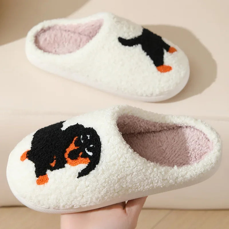 Pantufas de pelúcia de cartoon de outono e inverno para mulheres e homens, antiderrapantes, macias, confortáveis, fofas e quentinhas.