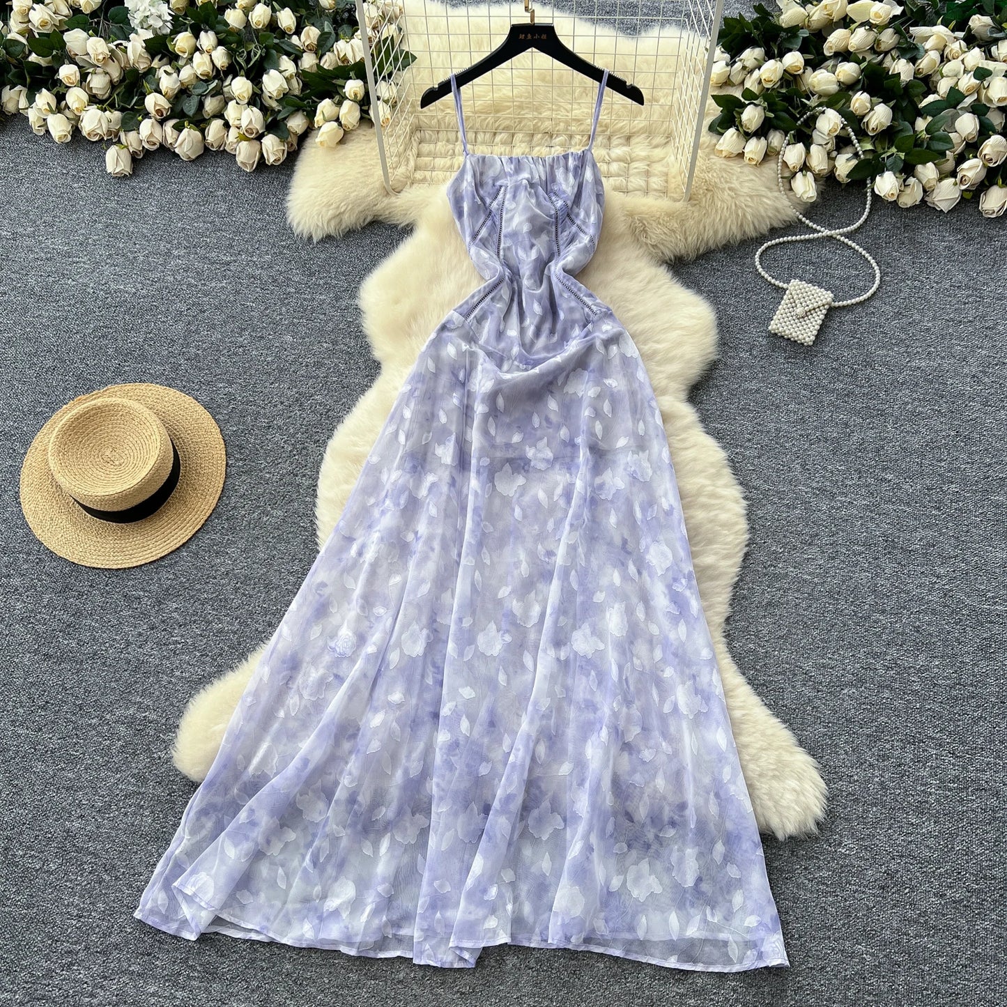 Vestido Midi Casual de Bandagem com Decote Quadrado Sexy de Verão para Mulheres, Vestido Sem Costas com Rede
