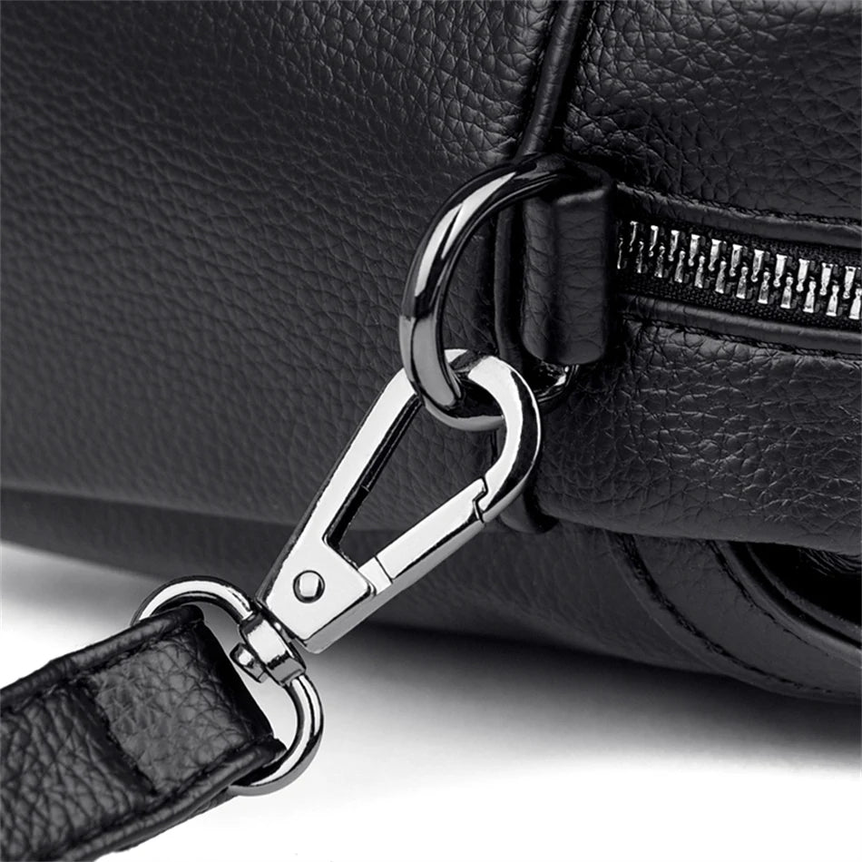 Multi-pocket Handbag Purses Genuine Cowhide Leather Shoulder Bag Luxury Designer Crossbody Messenger Sac Elegant Tote for Women