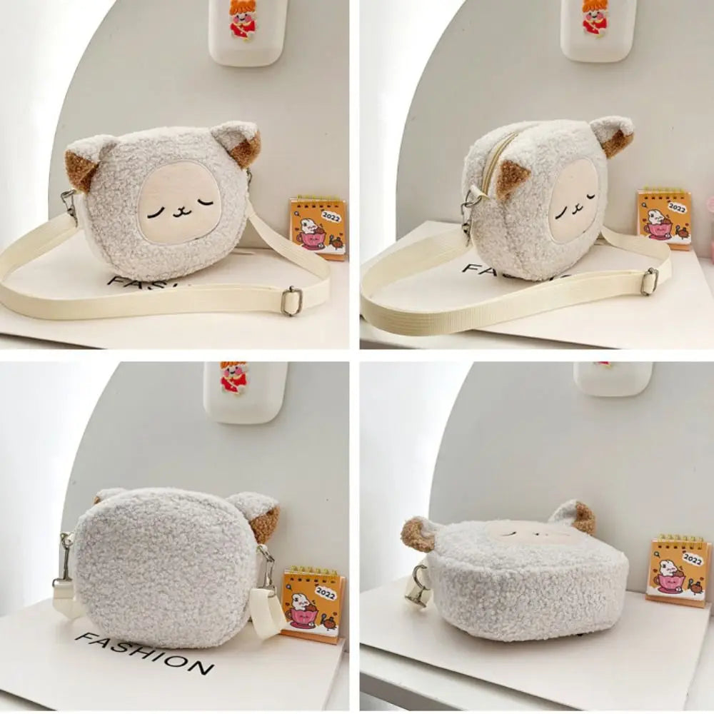 New Fashion Polyester Phone Purse Women Girls Kawaii Plush Shoulder Bag Small Crossbody Bag Outdoor Shopping Accessories