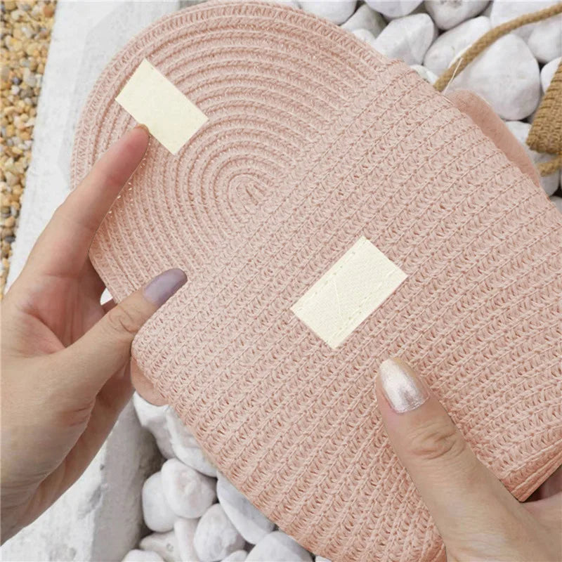 New Half Round Straw Bags for Women Summer Beach Rattan Bag Handmade Woven Half Moon Crossbody Handbags Bohemia