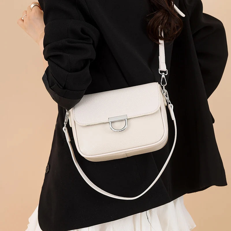 100% Genuine Leather Handbag 2025 Fashion Solid Color Female Shoulder Crossbody Bag Women bags Designer Cowhide Ladies Tote Bags