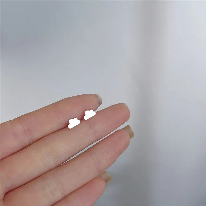 Minimalism Heart Earring 925 Silver Needle Allergic Protection Mini Small Stud Earrings for Women Girls Jewellery Wholesale Gift