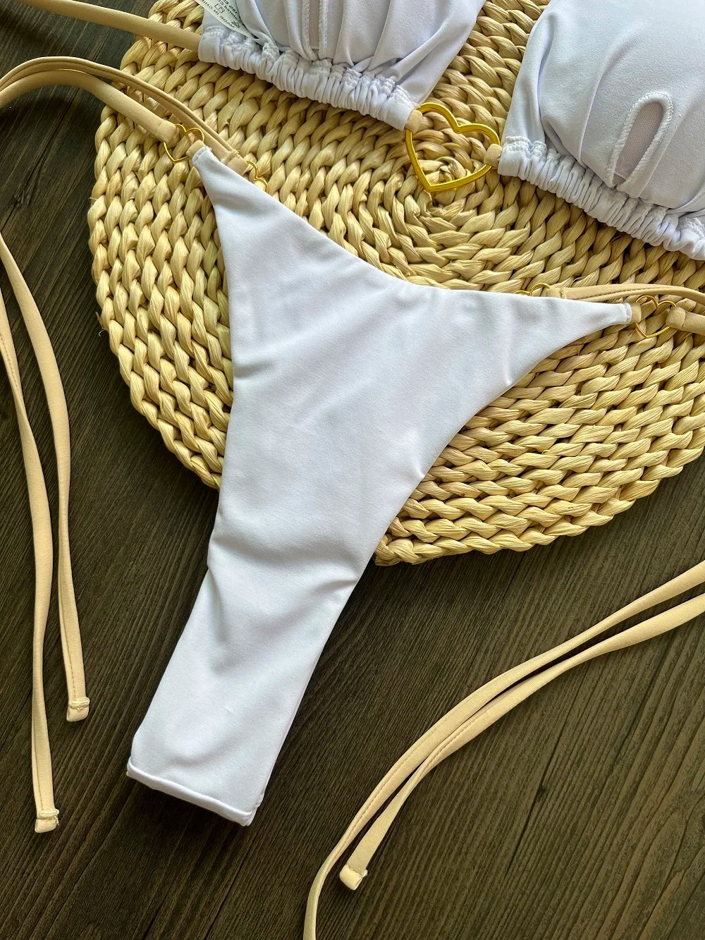 Conjunto de Biquíni Sexy Halter de Cor Sólida RUOTONSEPT, maiô feminino de duas peças, com triângulo e fio dental, traje de banho estilo brasileiro.