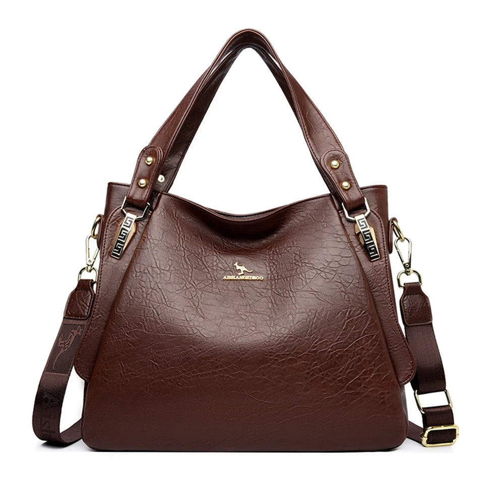 Genuine Brand Soft Leather Top-handle Bags Female Handbags Women Shoulder Crossbody Tote Messanger Bag Large Capacity Sac A Main