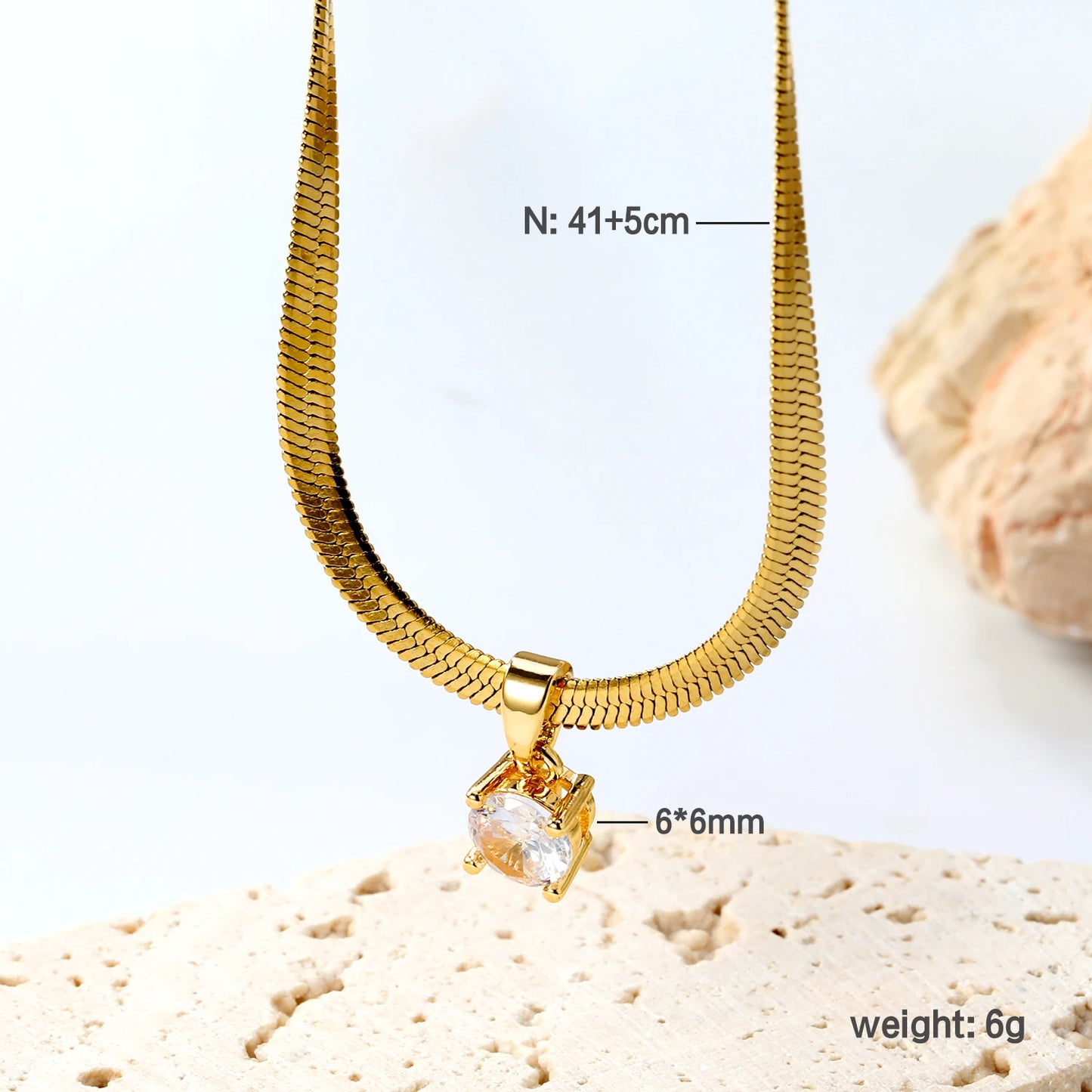 Colar de Pingente Redondo de Zirconia Cúbica de Aço Inoxidável ASONSTEEL para Mulheres, Joias Minimalistas Charmosas, Design Brilhante como Presente