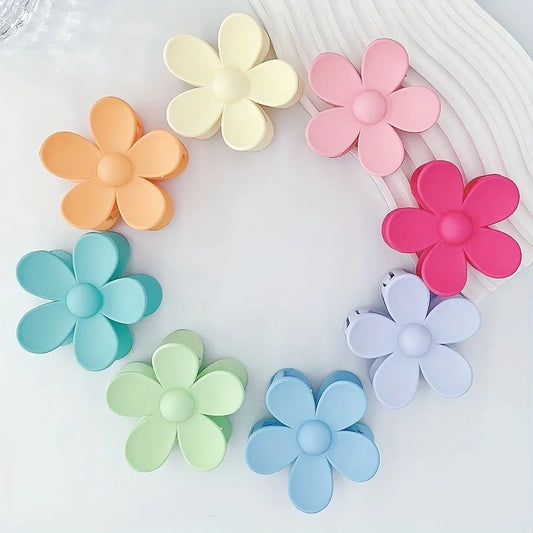 Conjunto de 8 peças para mulheres, grampo de cabelo em formato de flor, com acabamento fosco e antiderrapante, estilo de verão, estilo Boho, adequado para todos os tamanhos de cabelo para o dia a dia.