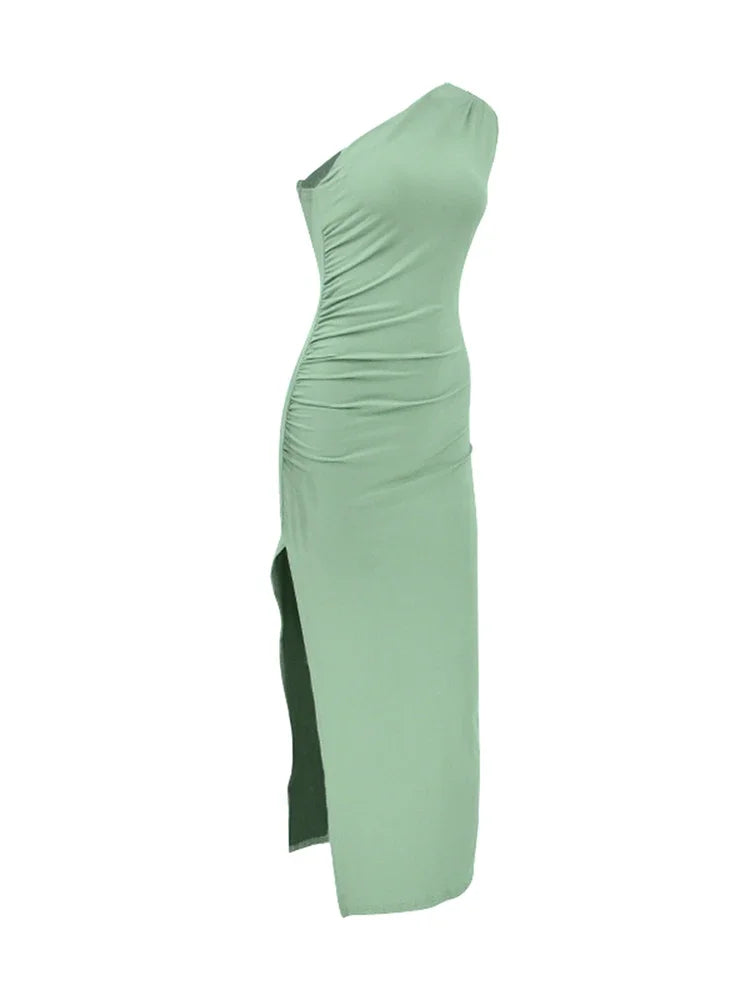 Vestido Maxi Feminino Preto de Verão, Moda Sexy, Fenda, Sem Mangas, Costas Nuas, Slimle Casual Club Elegant Lady Party Dress