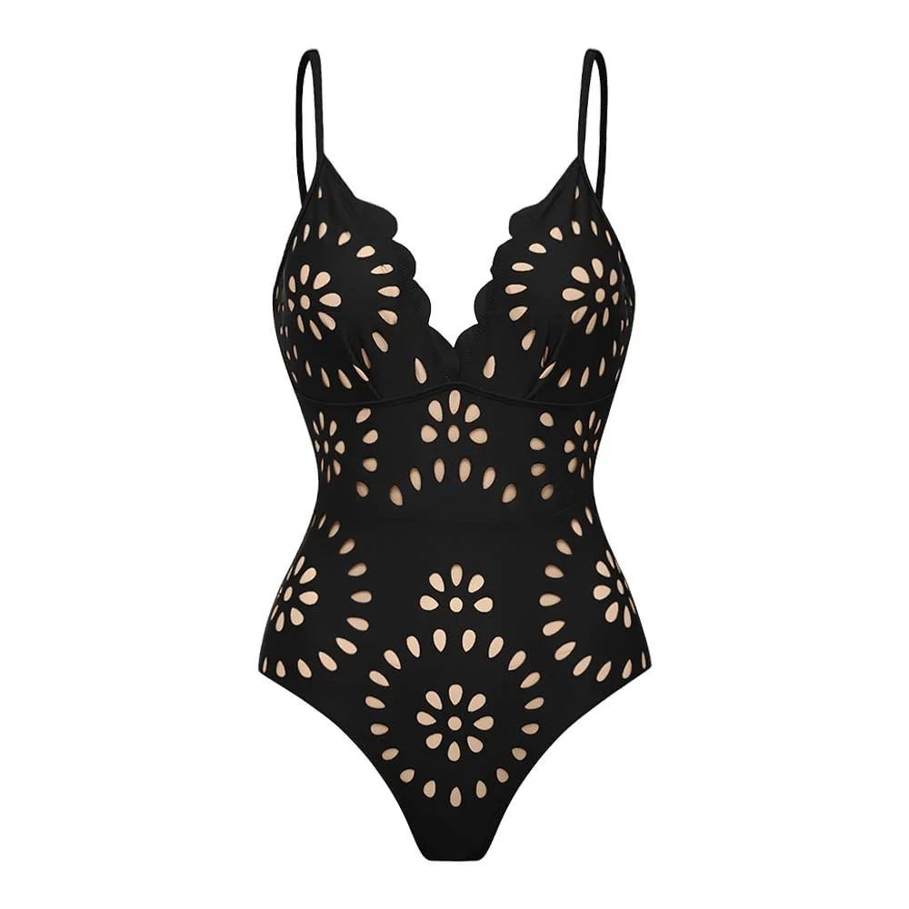 Conjunto de 3 peças de maiô laser cut para mulheres, biquíni sexy com push-up, moda de bainha alta, biquíni feminino com recortes, roupa de banho tipo bodysuit para praia.