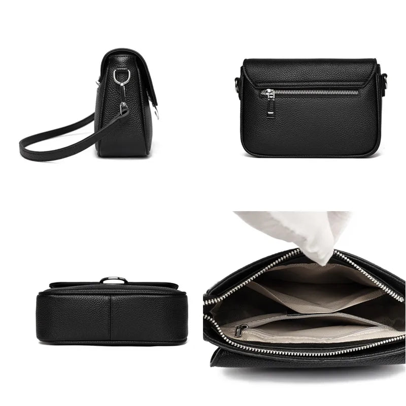 100% Genuine Leather Handbag 2025 Fashion Solid Color Female Shoulder Crossbody Bag Women bags Designer Cowhide Ladies Tote Bags