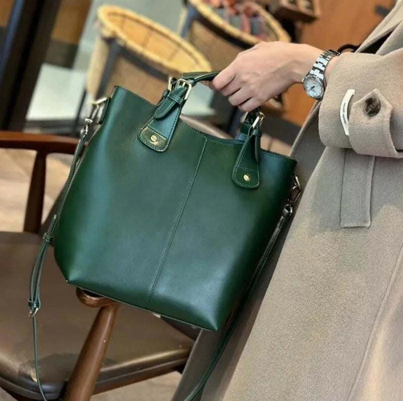 New Arrive Women's Fashion Handbags High Quality Genuine Leather Shoulder Bags Large Bucket Bags Designer Handbags
