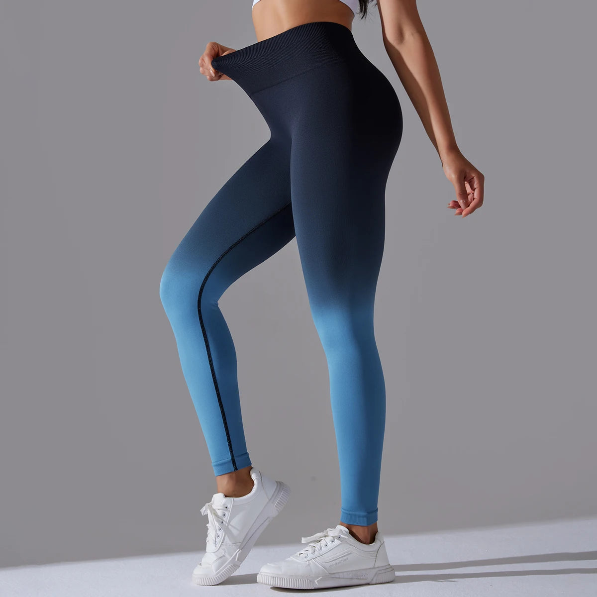 Leggings Seamless de Cintura Alta para Yoga, com Controle de Barriga e Efeito Bumbum, Leggings para Exercício e Esportes, Apertadas para Mulheres