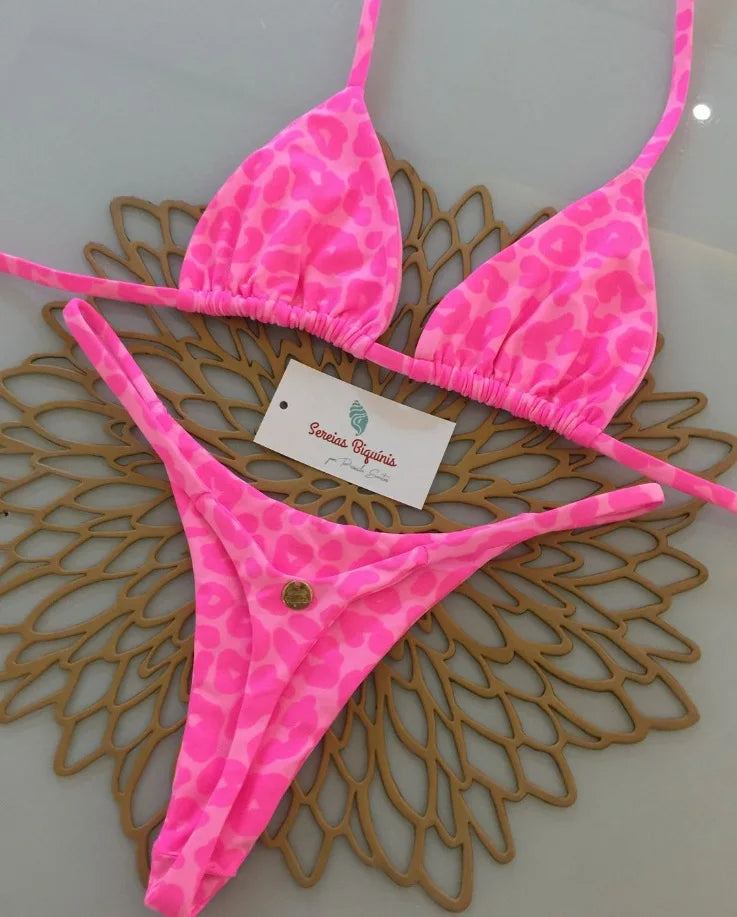 Novo Conjunto de Biquíni de Duas Peças para Mulheres Sexy na Praia