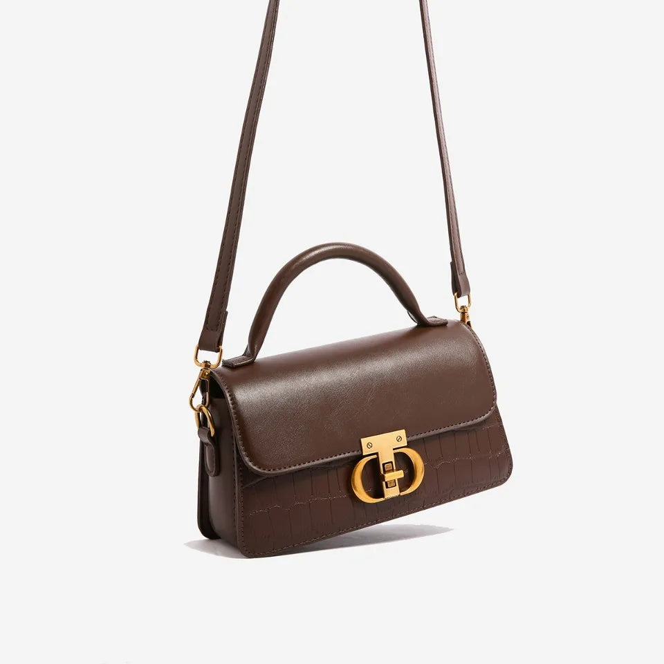 Small Leather Armpit Party Bags for Women Shoulder Crossbody Bag Ladies Vintage Underarm Handbags Summer Lock Tote Sac 2025 New