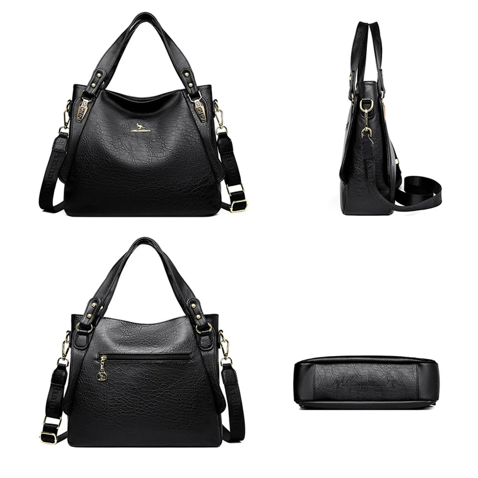 Genuine Brand Soft Leather Top-handle Bags Female Handbags Women Shoulder Crossbody Tote Messanger Bag Large Capacity Sac A Main