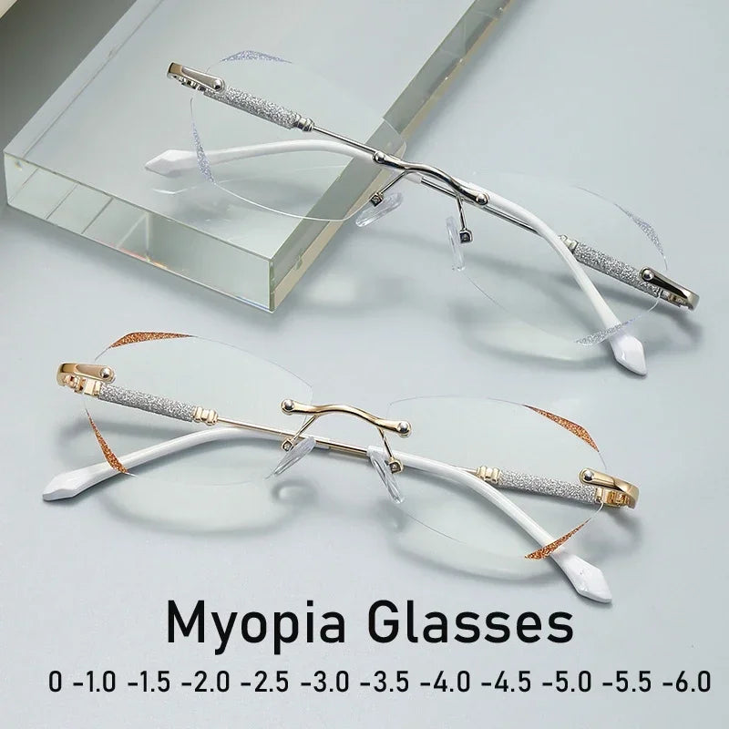 Óculos de miopia femininos de nova tendência com proteção contra luz azul, unissex, com grau de 0 a -6.0.