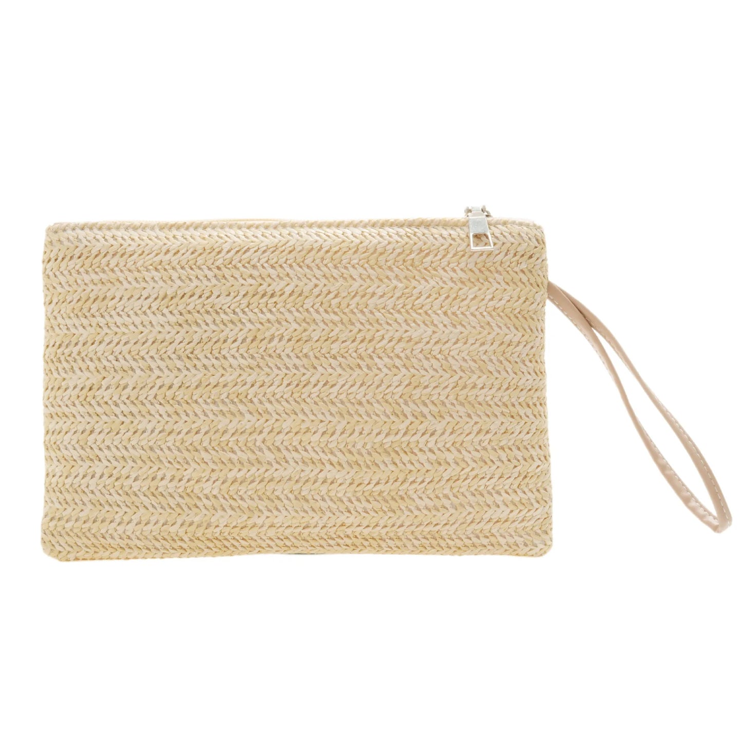Weaving Bag Fashion Ladies Wristlet Clutch Women Daily Money Phone Clutch Solid Straw Woven Coin Purse Beach Wallet Card Holder