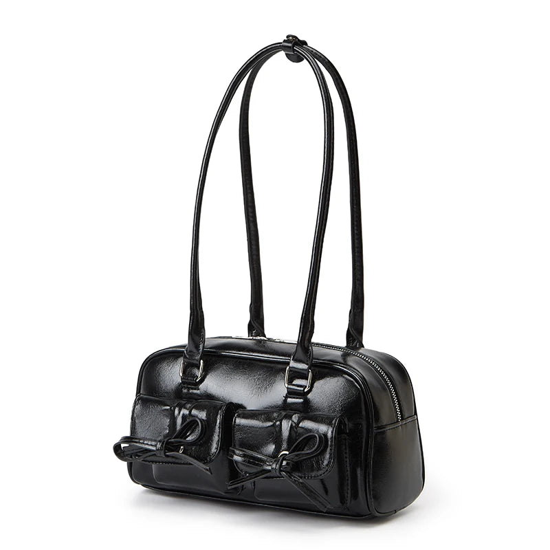 New Ballet-style Shoulder Bag Spring Bow Underarm Bag Women's Bowling Simple Tote Bag for Women
