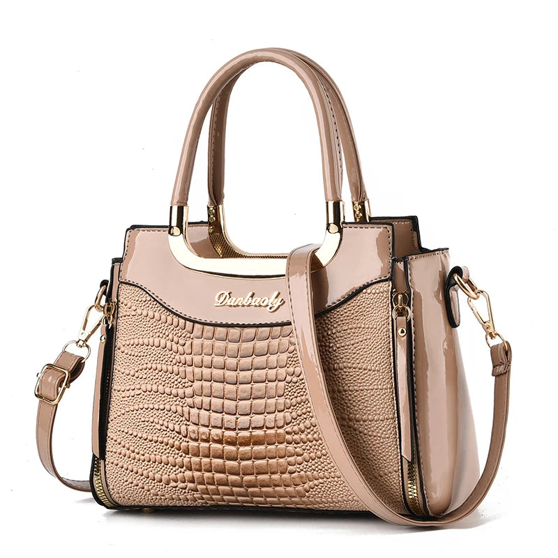 Chic Crocodile Pattern Faux Leather Crossbody Bag With Adjustable Strap - Elegant Women's Shoulder Purse For Daily Use
