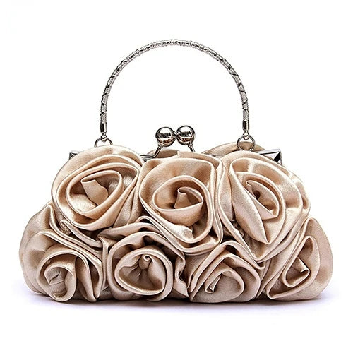 2023 Handbag Women's Tote Bag Rose Flower Pattern Clutch Bags for Women Evening Party Bridal Handbag Bolsa Feminina Bolso Mujer