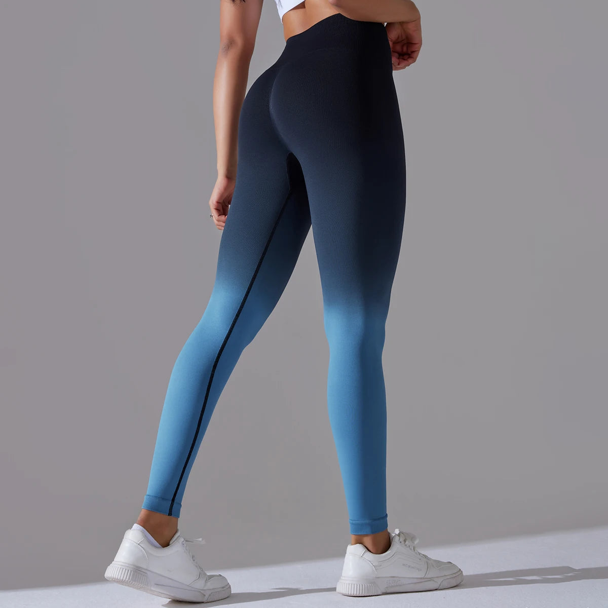 Leggings Seamless de Cintura Alta para Yoga, com Controle de Barriga e Efeito Bumbum, Leggings para Exercício e Esportes, Apertadas para Mulheres