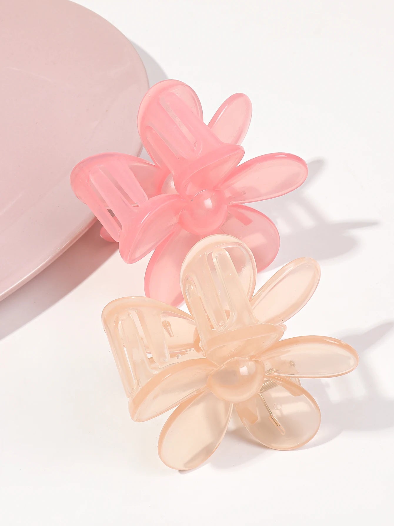 4 Peças de Grampos de Cabelo em Flor Rosa de 3 Polegadas, Grampos de Cabelo Grandes para Mulheres com Cabelo Fino, Grosso ou Cacheado, Grampos de Mandíbula com Forte Fixação dos Anos 90