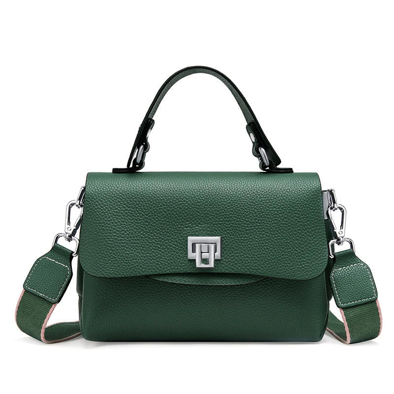 Zency Women's Genuine Leather Top-Handle Bag Simple Fashion Envelope Luxury Brand Shoulder Handbag Small Crossbody for Female