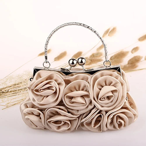 2023 Handbag Women's Tote Bag Rose Flower Pattern Clutch Bags for Women Evening Party Bridal Handbag Bolsa Feminina Bolso Mujer