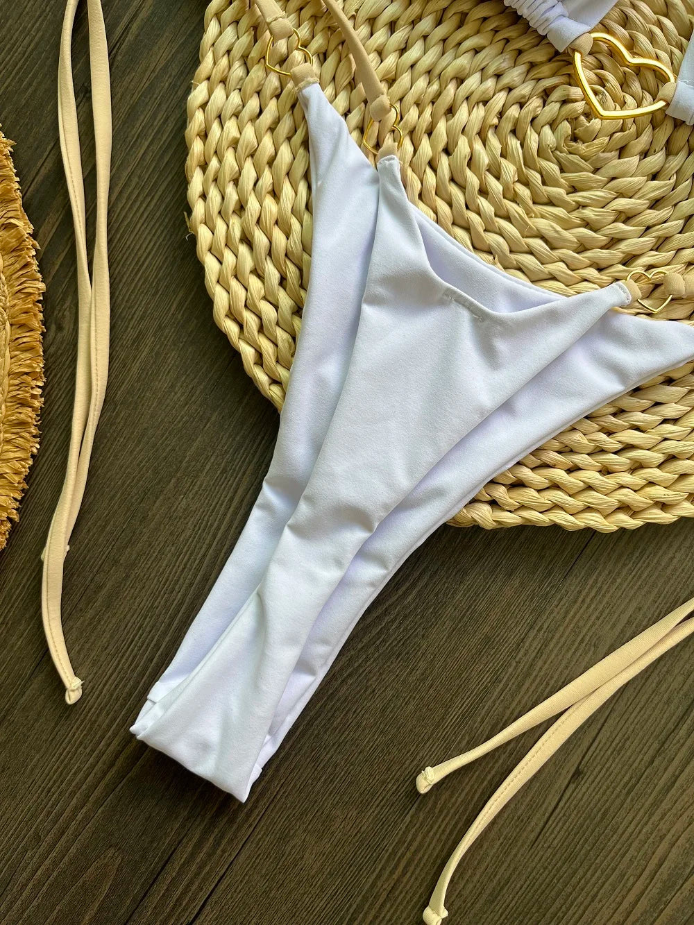 Conjunto de Biquíni Sexy Halter de Cor Sólida RUOTONSEPT, maiô feminino de duas peças, com triângulo e fio dental, traje de banho estilo brasileiro.
