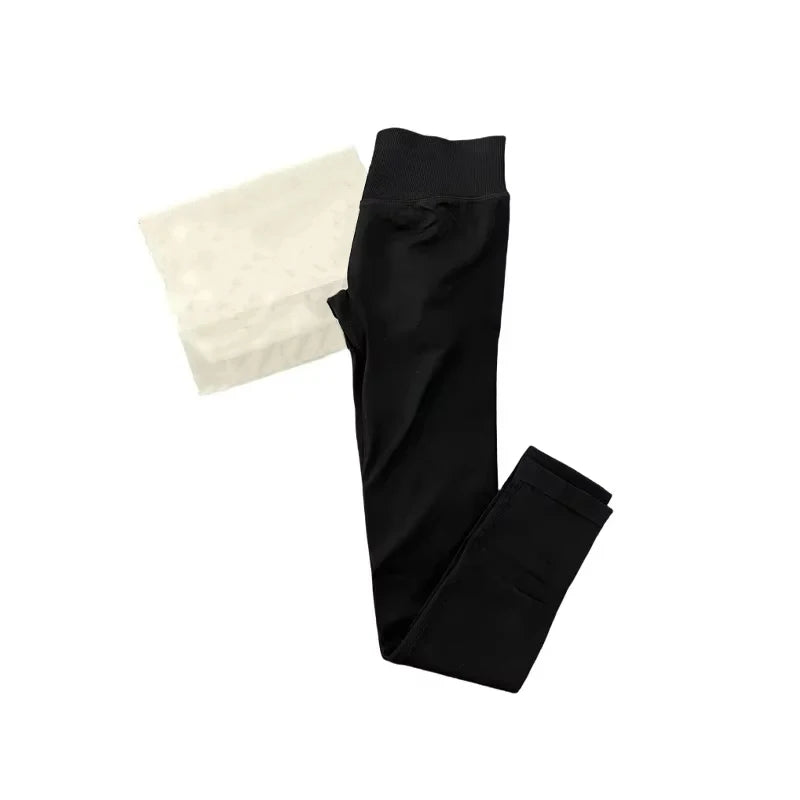Leggings de Ioga Sem Costura para Mulheres Impact-Impact com Logo Branco, Leggings de Ginástica com Efeito de Levantamento de Bumbum, Leggings de Alta Elasticidade para Fitness