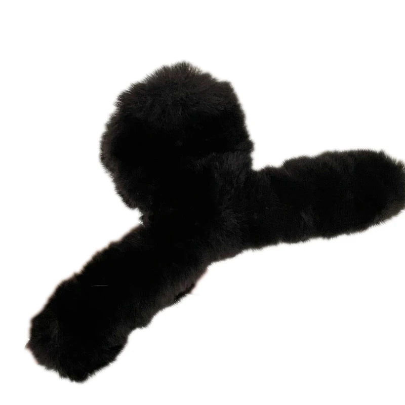 Clips de cabelo de tubarão grande em pelúcia de urso de cartoon com cabelo, claw faux fur, moda coreana para outono e inverno, clipes de caranguejo INS novos e presilhas.