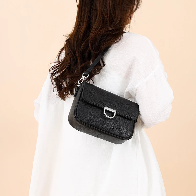 100% Genuine Leather Handbag 2025 Fashion Solid Color Female Shoulder Crossbody Bag Women bags Designer Cowhide Ladies Tote Bags