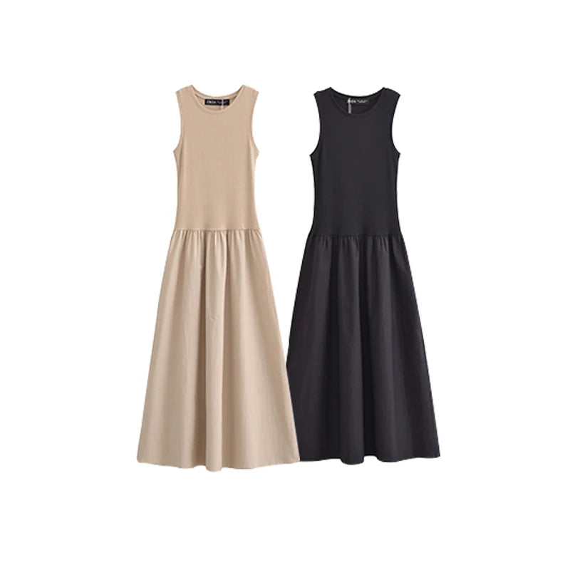 Vestidos de Verão Femininos 2025 Novo Chic Slim Simples Elegante Vestido de Férias Rua Feminino Confortável Vestido de Viagem Jovem