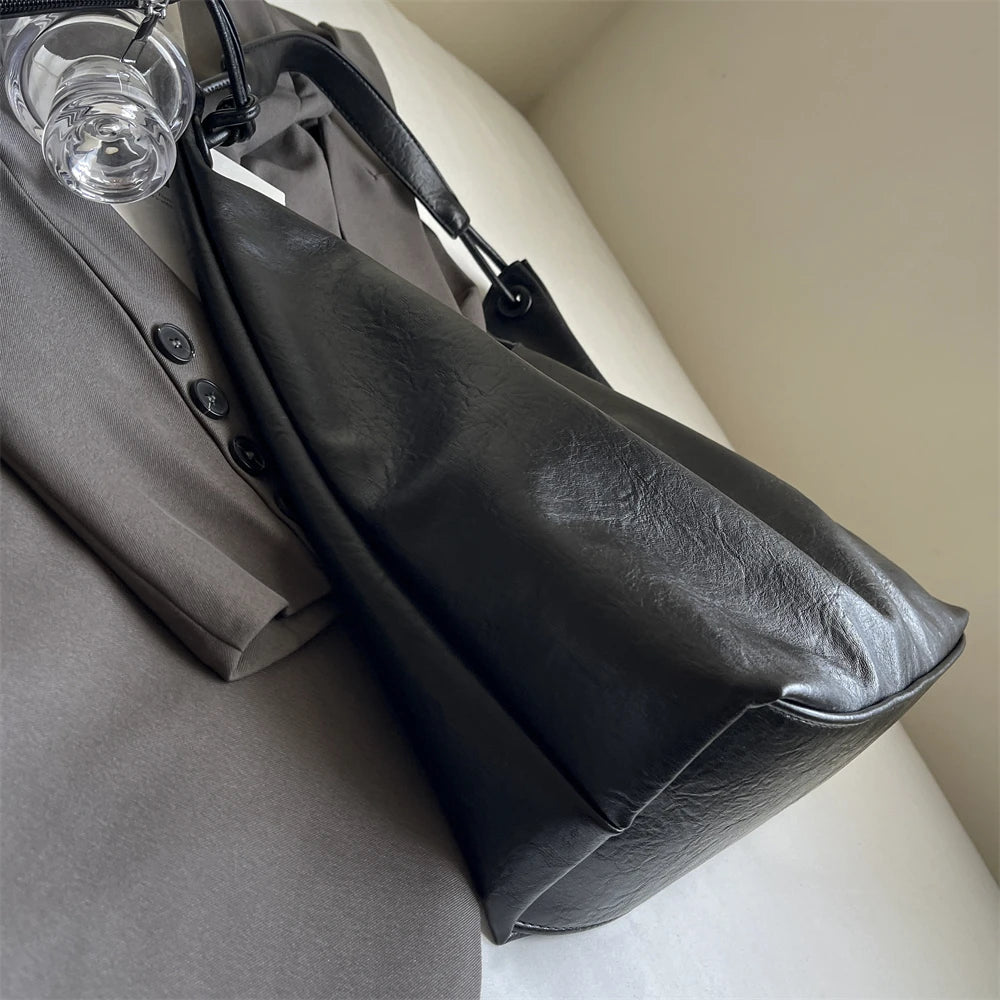 Burgundy 2-IN-1 Shoulder Tote Bags For Women Soft PU Leather Solid Color Large Capacity Shopping Hobo Bag With Coin Purse 2024